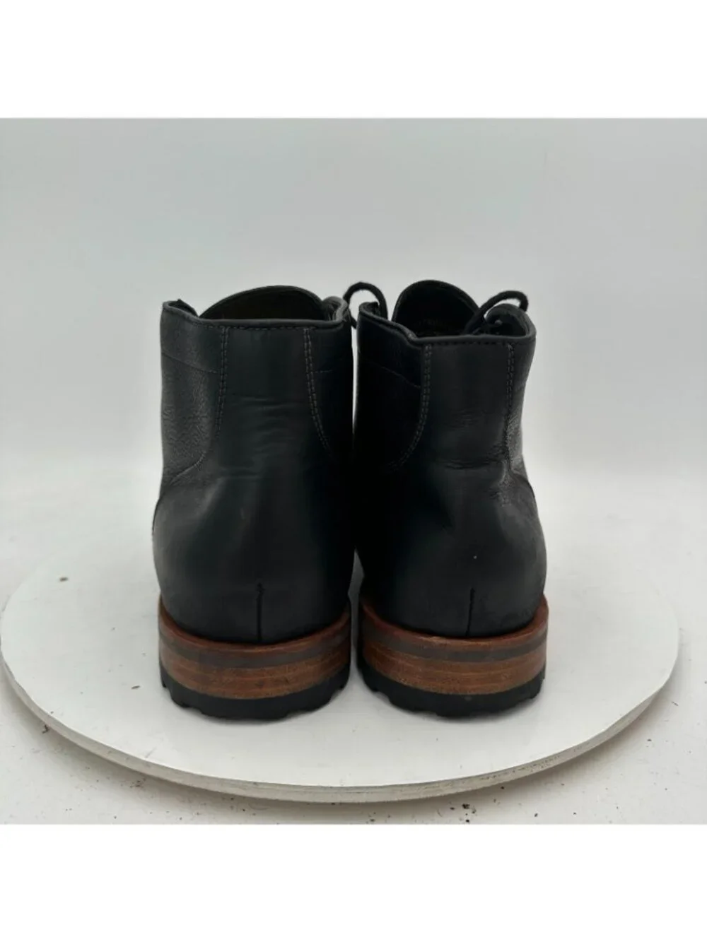 Warfield & Grand Scout Men Size 8.5 Black  Leather Cap Round Toe Ankle Boot